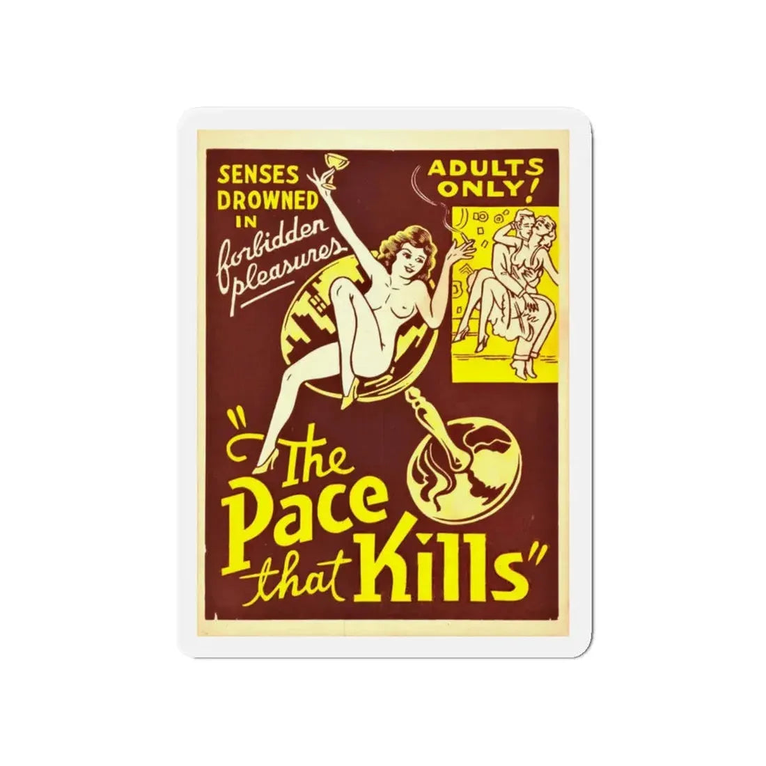 THE PACE THAT KILLS (COCAINE) 1935 Movie Poster - Refrigerator Magnet 4 Inch Die-Cut - The Sticker Space
