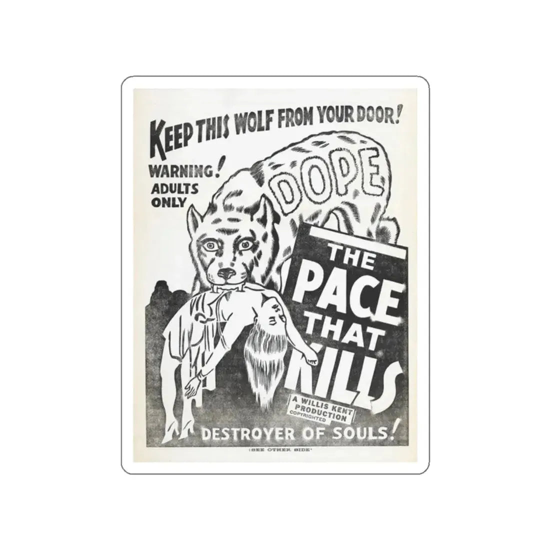 THE PACE THAT KILLS (COCAINE) 2 1935 Movie Poster STICKER Vinyl Die-Cut Decal 2 Inch - The Sticker Space