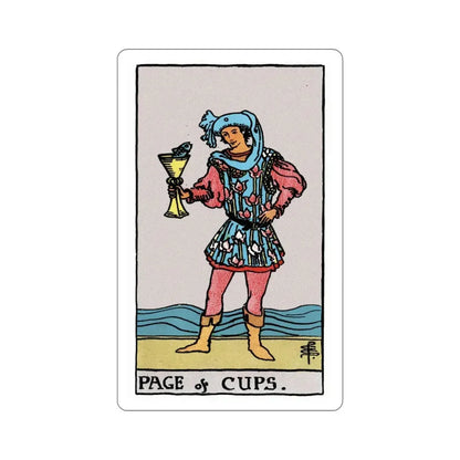 The Page of Cups (Rider Waite Tarot Deck) STICKER Vinyl Die-Cut Decal 3 Inch - The Sticker Space