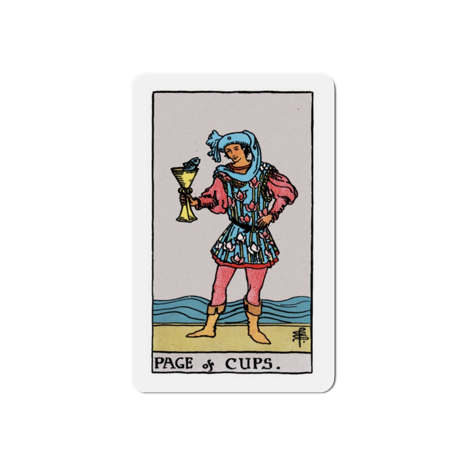 The Page of Cups (Tarot Card) Die-Cut Magnet-2 Inch-The Sticker Space