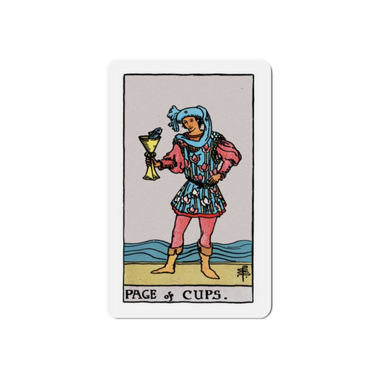 The Page of Cups (Tarot Card) Die-Cut Magnet-2 Inch-The Sticker Space