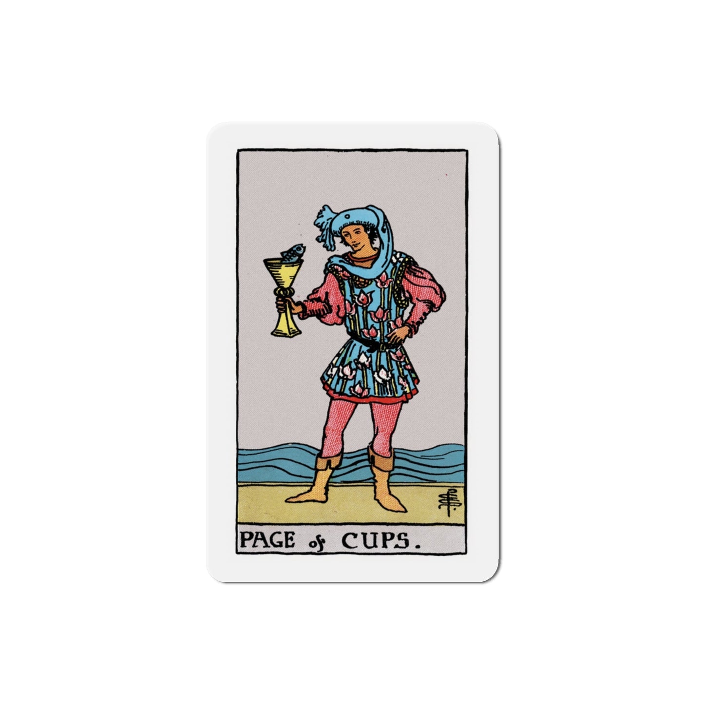 The Page of Cups (Tarot Card) Die-Cut Magnet-3 Inch-The Sticker Space