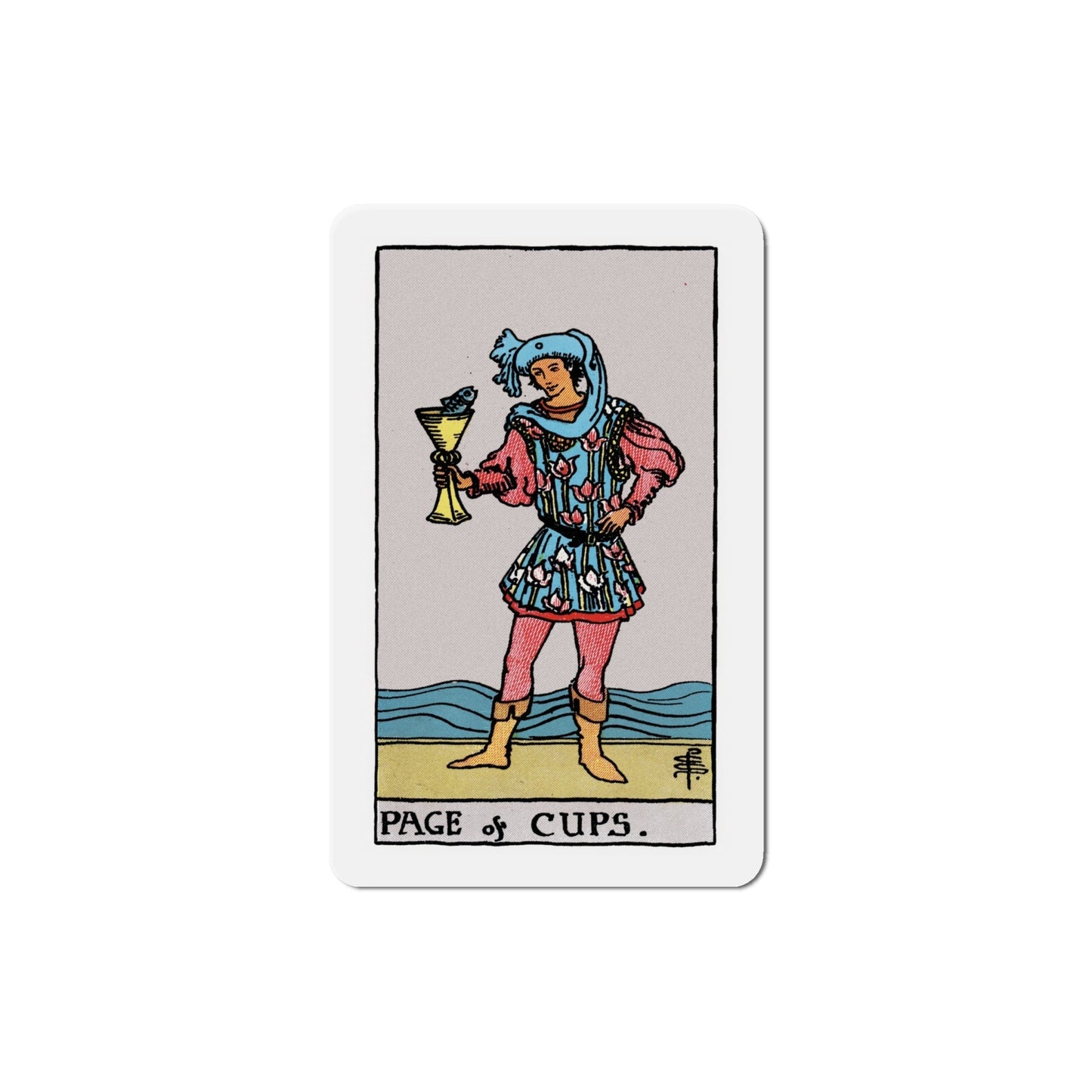 The Page of Cups (Tarot Card) Die-Cut Magnet-6 Inch-The Sticker Space