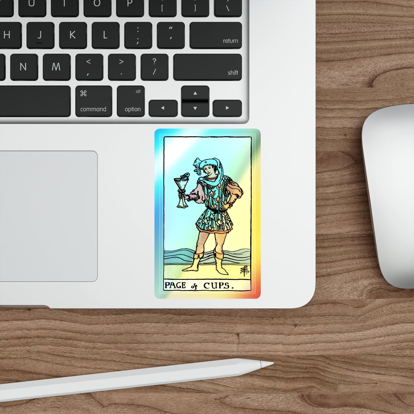 The Page of Cups (Tarot Card) Holographic STICKER Die-Cut Vinyl Decal-The Sticker Space