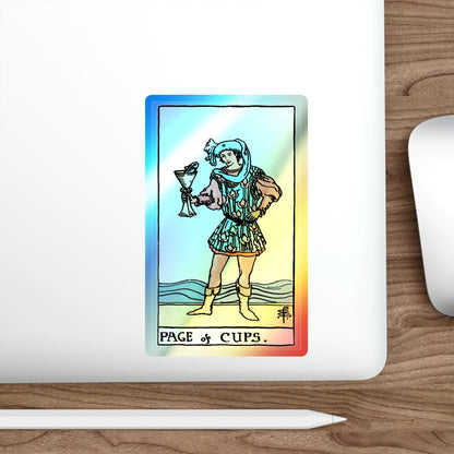 The Page of Cups (Tarot Card) Holographic STICKER Die-Cut Vinyl Decal-The Sticker Space