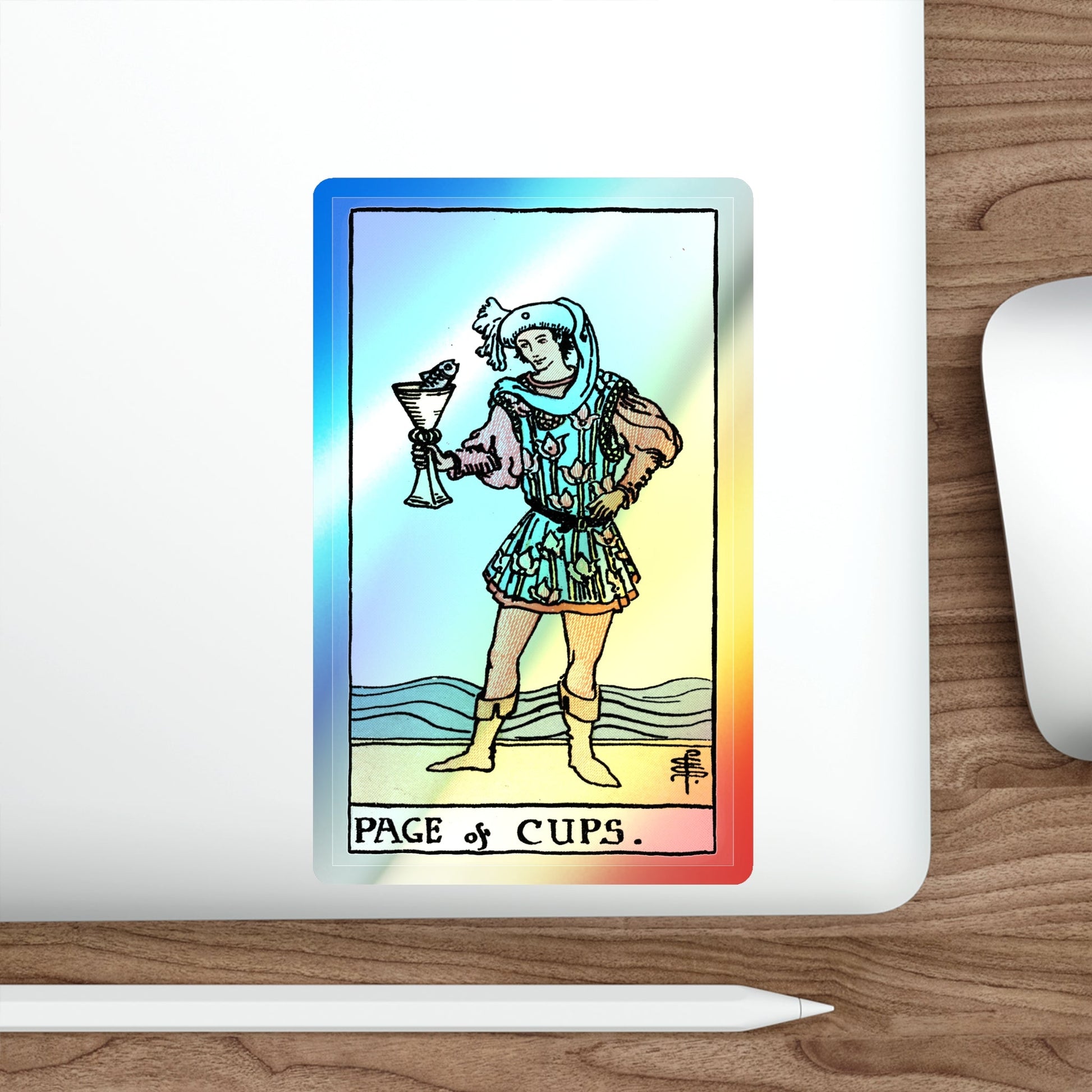 The Page of Cups (Tarot Card) Holographic STICKER Die-Cut Vinyl Decal-The Sticker Space