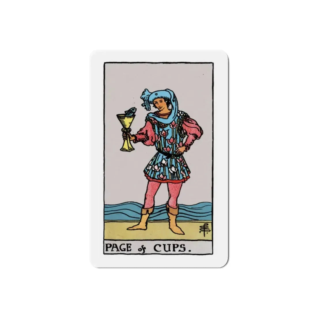 The Page of Cups (Tarot Card) Refrigerator Magnet 2 Inch - The Sticker Space