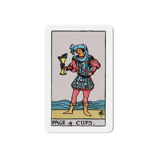The Page of Cups (Tarot Card) Refrigerator Magnet 2 Inch - The Sticker Space