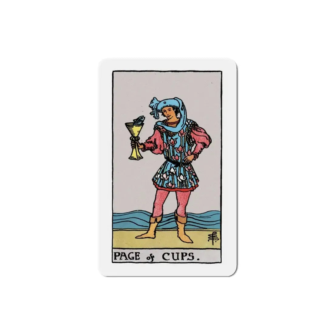 The Page of Cups (Tarot Card) Refrigerator Magnet 3 Inch - The Sticker Space
