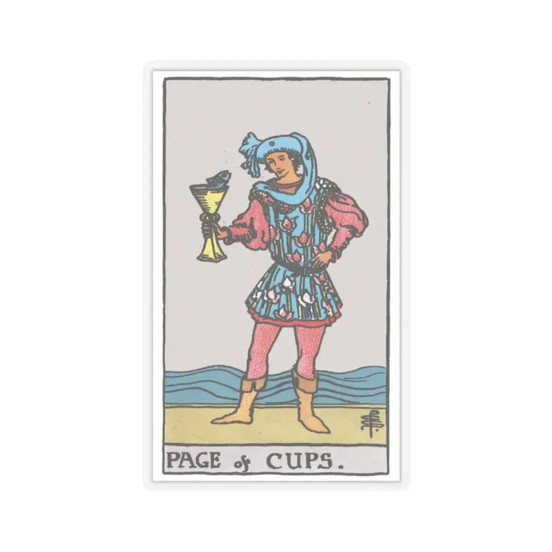 The Page of Cups (Tarot Card) STICKER Vinyl Kiss-Cut Decal 2 Inch Transparent - The Sticker Space
