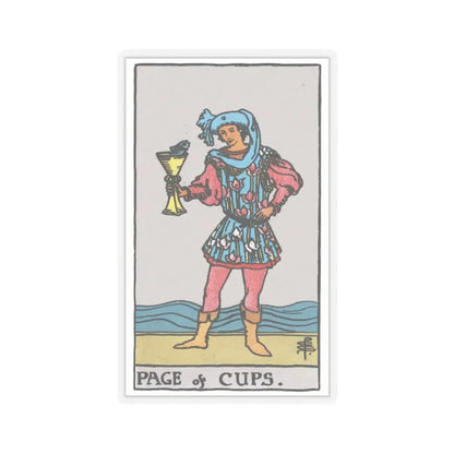 The Page of Cups (Tarot Card) STICKER Vinyl Kiss-Cut Decal 2 Inch Transparent - The Sticker Space