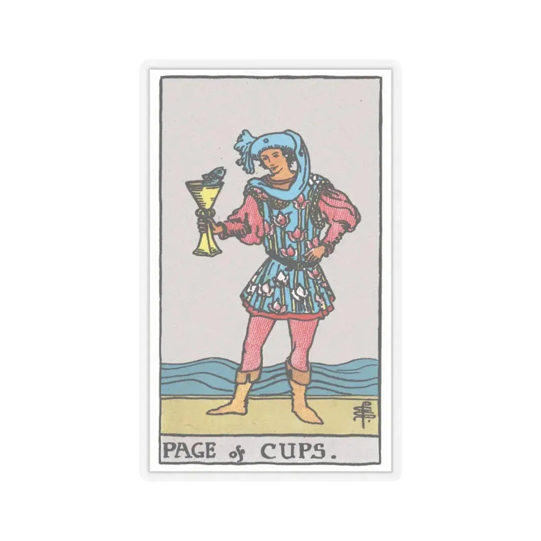 The Page of Cups (Tarot Card) STICKER Vinyl Kiss-Cut Decal 3 Inch Transparent - The Sticker Space