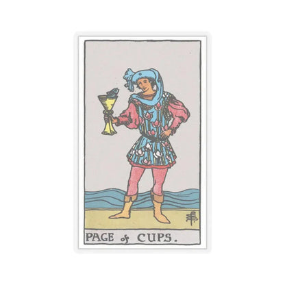 The Page of Cups (Tarot Card) STICKER Vinyl Kiss-Cut Decal 3 Inch Transparent - The Sticker Space