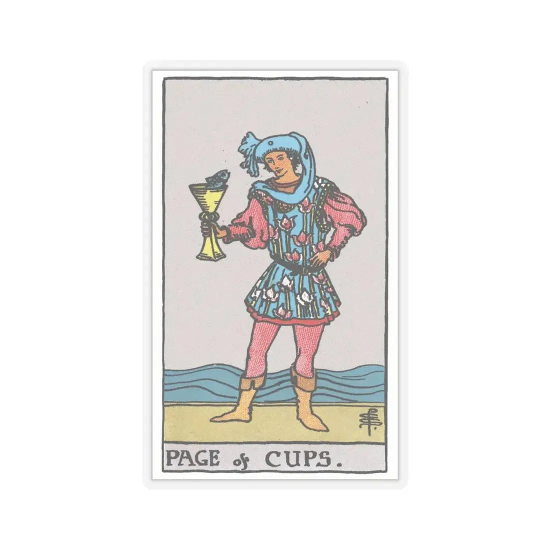 The Page of Cups (Tarot Card) STICKER Vinyl Kiss-Cut Decal 4 Inch Transparent - The Sticker Space