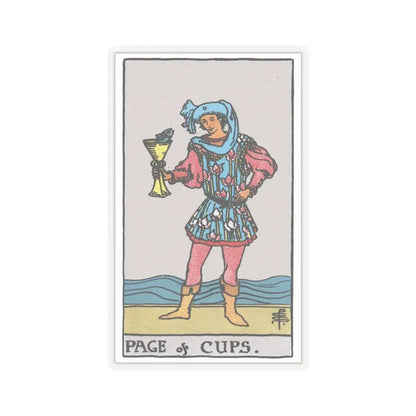 The Page of Cups (Tarot Card) STICKER Vinyl Kiss-Cut Decal 4 Inch Transparent - The Sticker Space