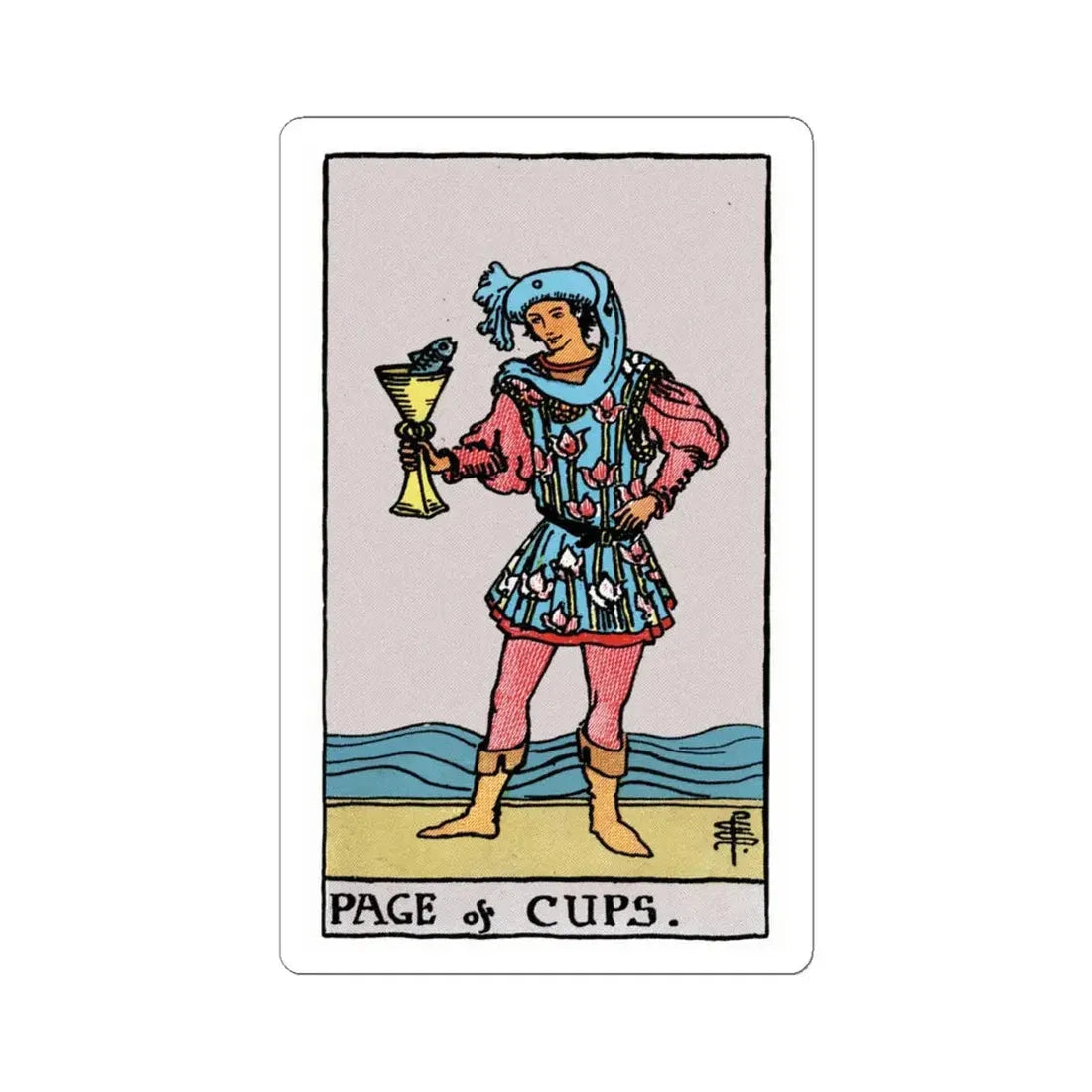 The Page of Cups (Tarot Card) STICKER Vinyl Kiss-Cut Decal 4 Inch White - The Sticker Space