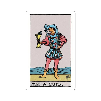 The Page of Cups (Tarot Card) STICKER Vinyl Kiss-Cut Decal 4 Inch White - The Sticker Space