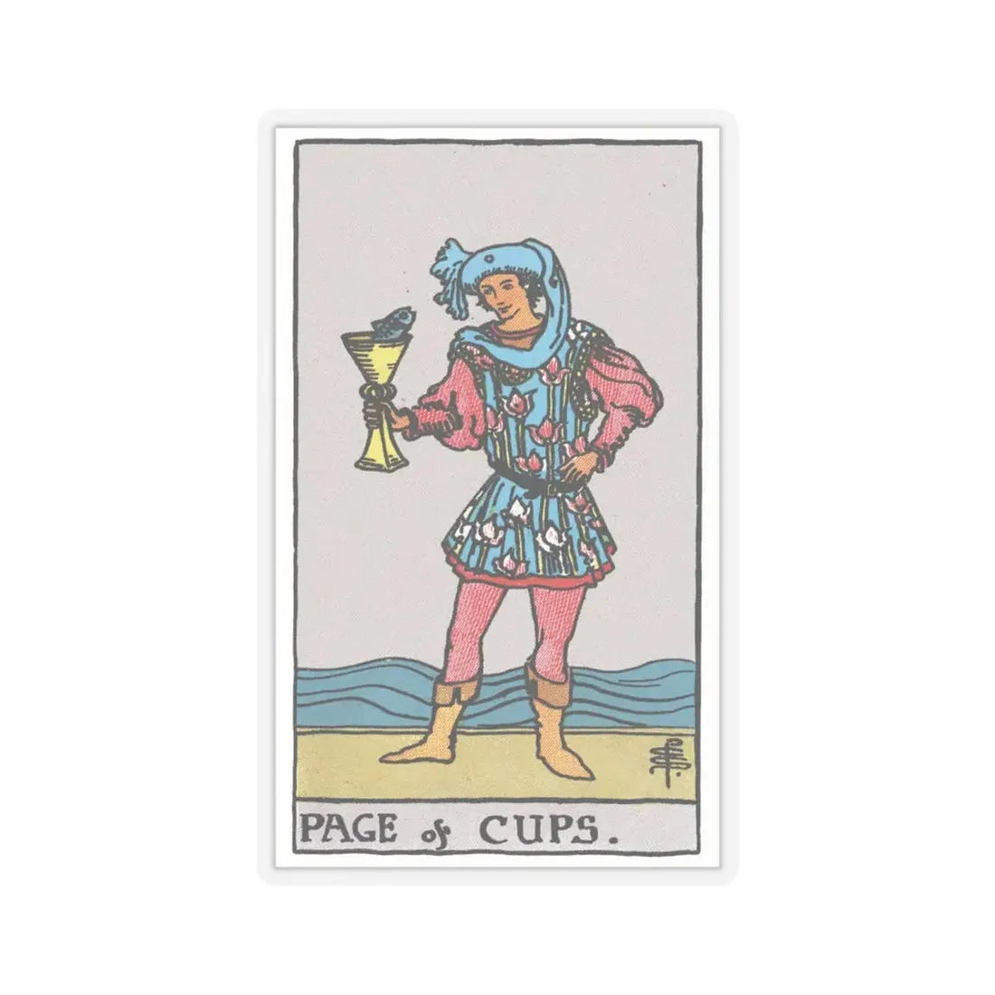 The Page of Cups (Tarot Card) STICKER Vinyl Kiss-Cut Decal 6 Inch Transparent - The Sticker Space