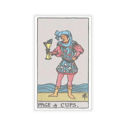 The Page of Cups (Tarot Card) STICKER Vinyl Kiss-Cut Decal 6 Inch Transparent - The Sticker Space