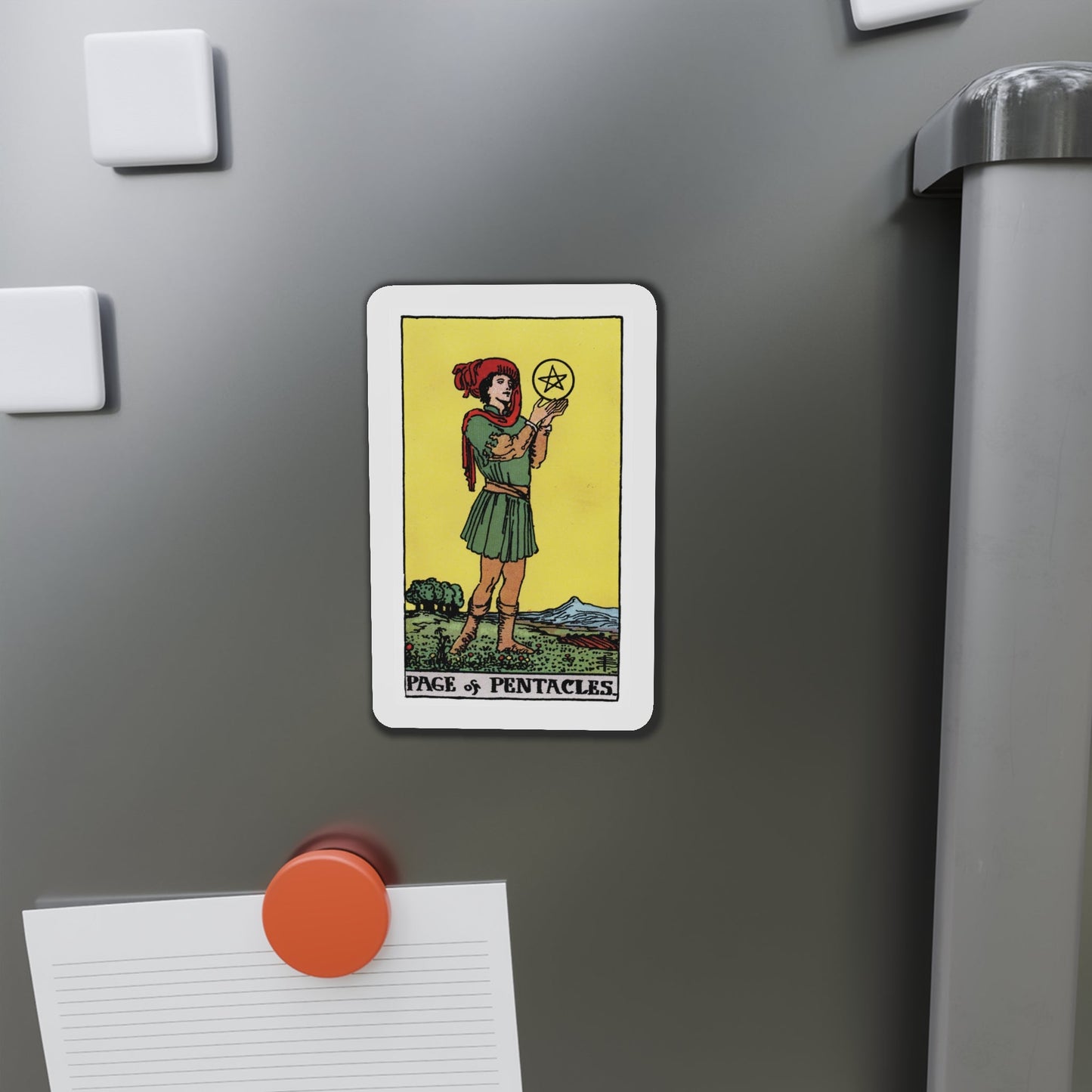 The Page of Pentacles (Tarot Card) Die-Cut Magnet-The Sticker Space