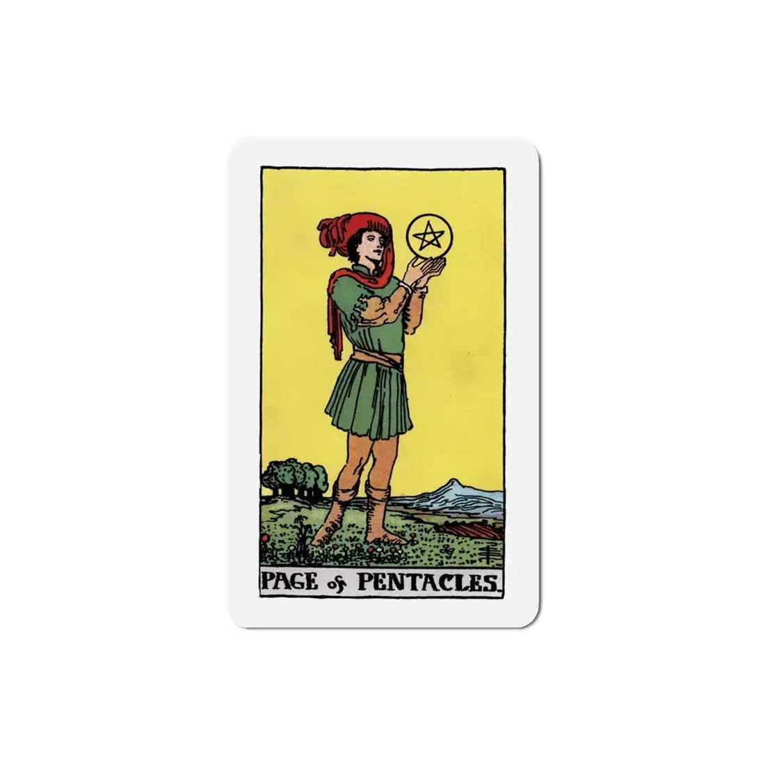 The Page of Pentacles (Tarot Card) Refrigerator Magnet 4 Inch - The Sticker Space