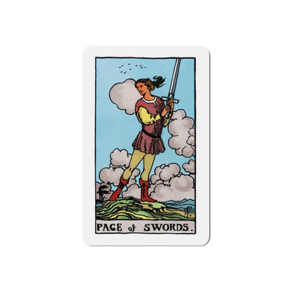 The Page of Swords (Tarot Card) Die-Cut Magnet-2 Inch-The Sticker Space