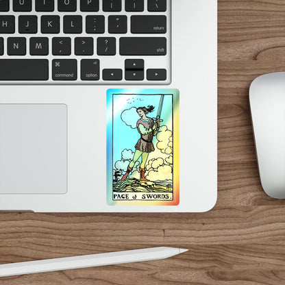 The Page of Swords (Tarot Card) Holographic STICKER Die-Cut Vinyl Decal-The Sticker Space