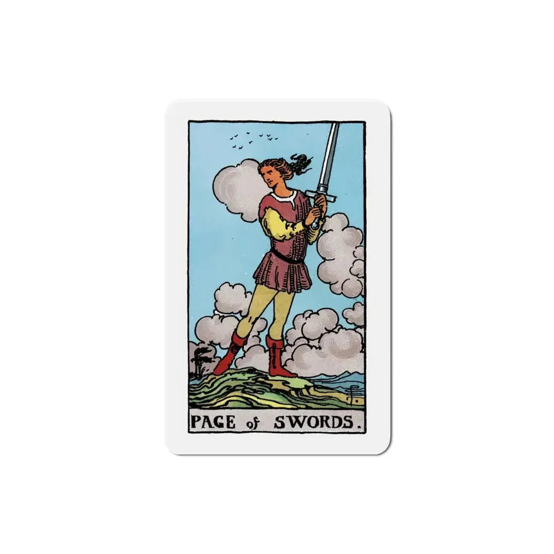 The Page of Swords (Tarot Card) Refrigerator Magnet 4 Inch - The Sticker Space