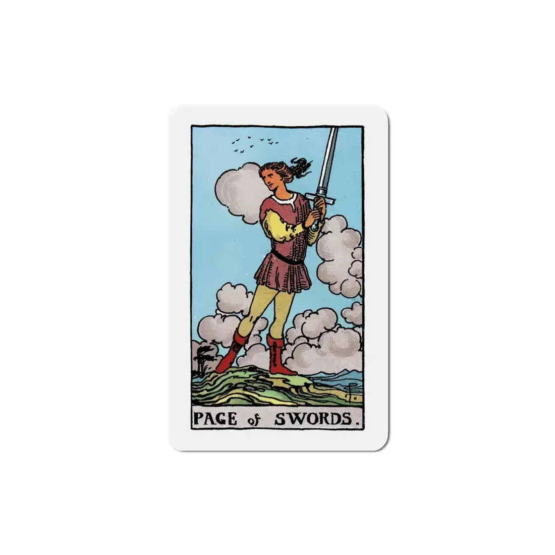 The Page of Swords (Tarot Card) Refrigerator Magnet 6 Inch - The Sticker Space