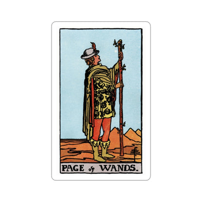 The Page of Wands (Rider Waite Tarot Deck) STICKER Vinyl Die-Cut Decal-2 Inch-The Sticker Space