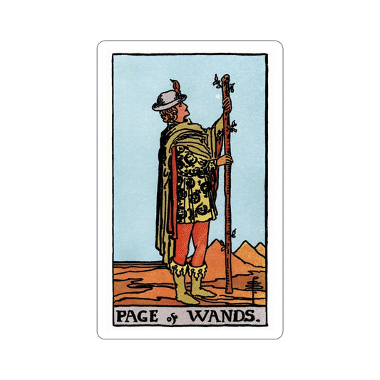 The Page of Wands (Rider Waite Tarot Deck) STICKER Vinyl Die-Cut Decal-6 Inch-The Sticker Space