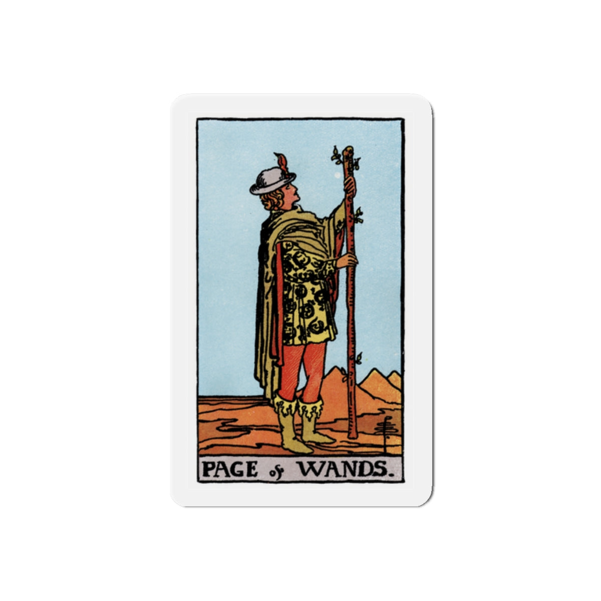 The Page of Wands (Tarot Card) Die-Cut Magnet-2" x 2"-The Sticker Space