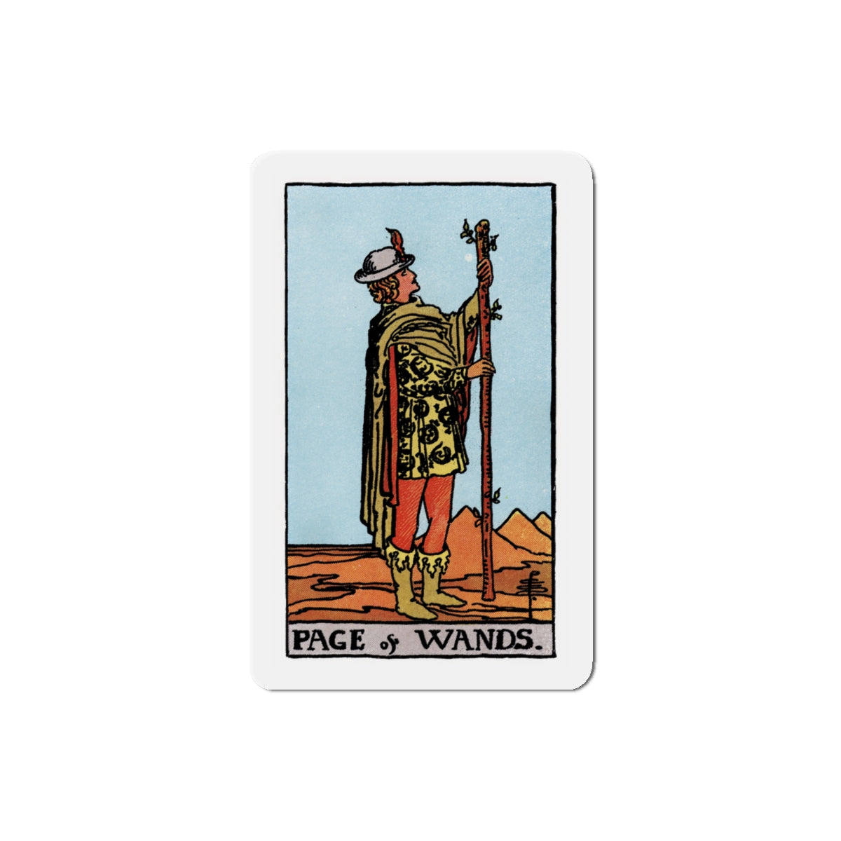 The Page of Wands (Tarot Card) Die-Cut Magnet-4" x 4"-The Sticker Space