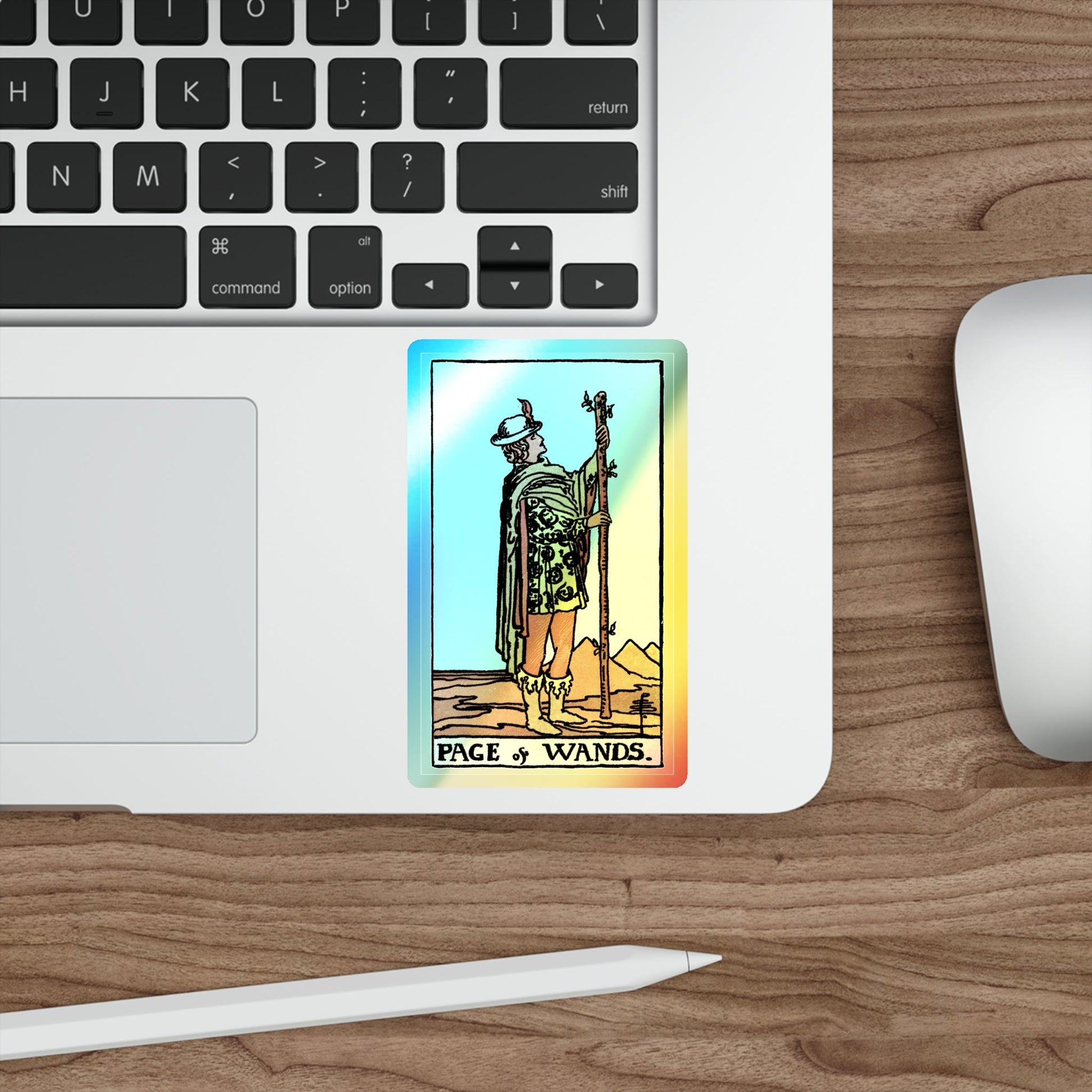 The Page of Wands (Tarot Card) Holographic STICKER Die-Cut Vinyl Decal-The Sticker Space