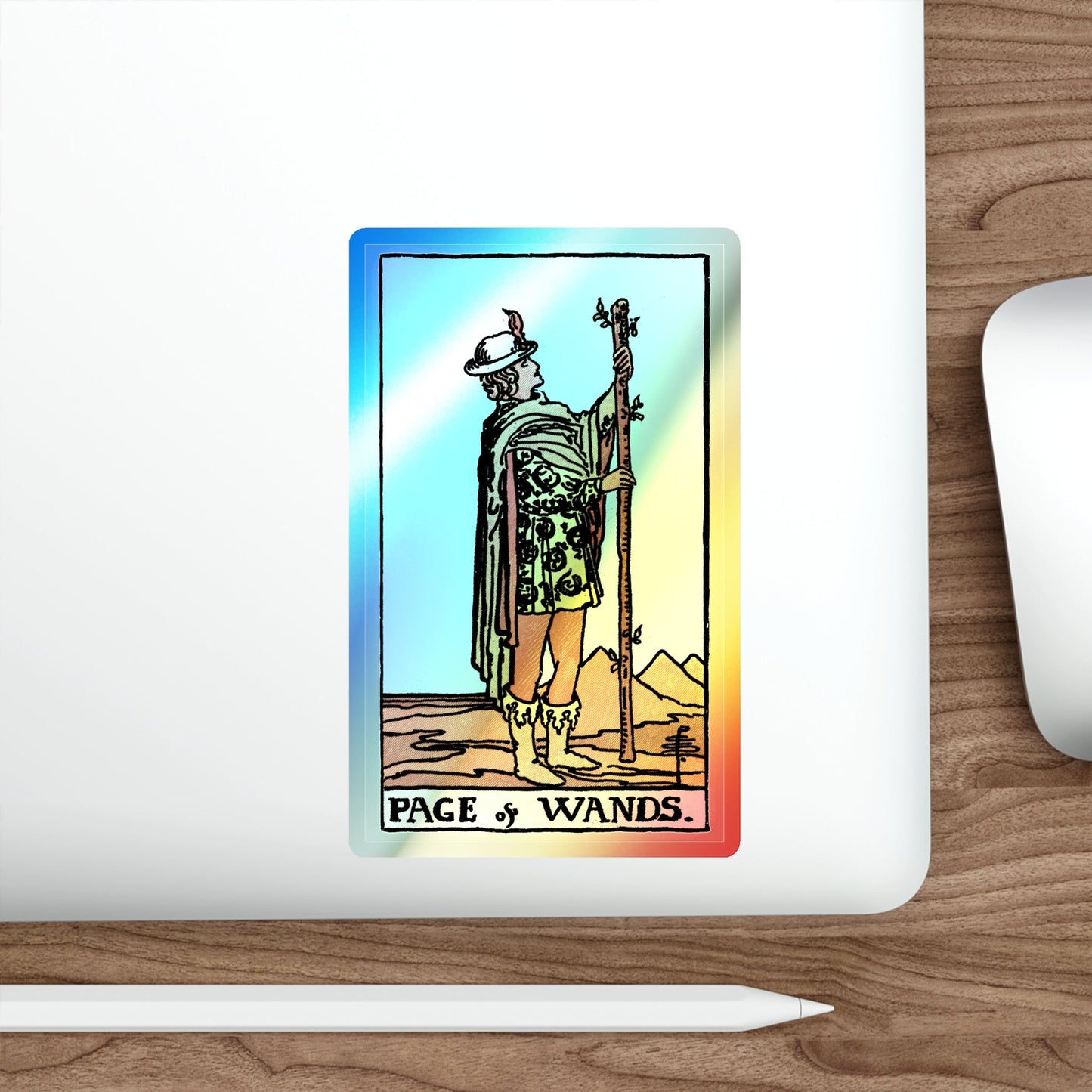 The Page of Wands (Tarot Card) Holographic STICKER Die-Cut Vinyl Decal-The Sticker Space