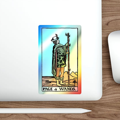 The Page of Wands (Tarot Card) Holographic STICKER Die-Cut Vinyl Decal-The Sticker Space