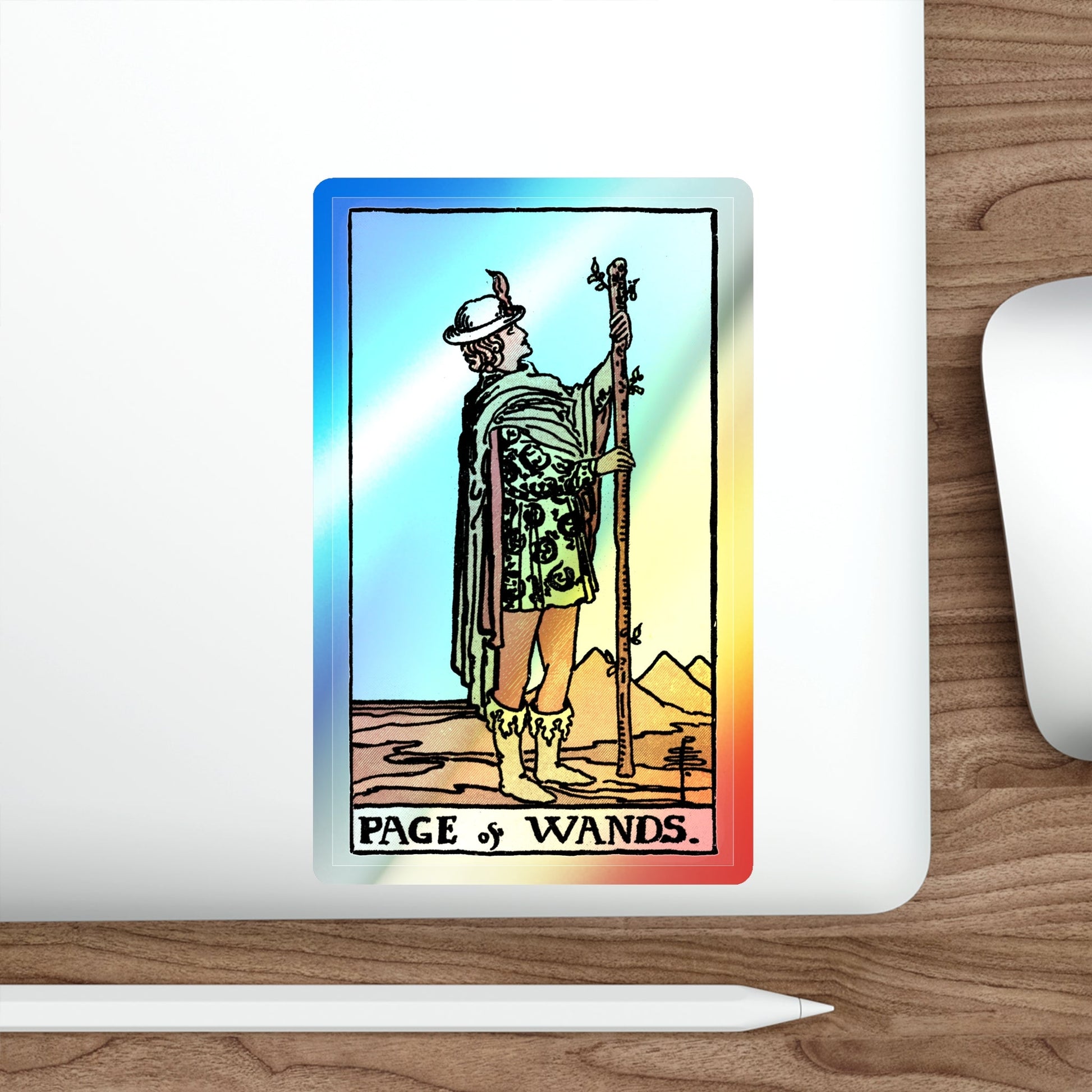 The Page of Wands (Tarot Card) Holographic STICKER Die-Cut Vinyl Decal-The Sticker Space