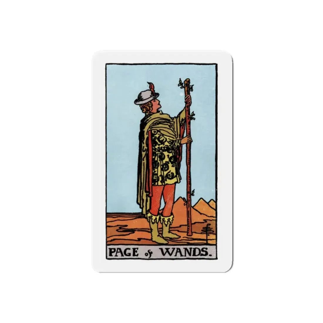 The Page of Wands (Tarot Card) Refrigerator Magnet 2 Inch - The Sticker Space