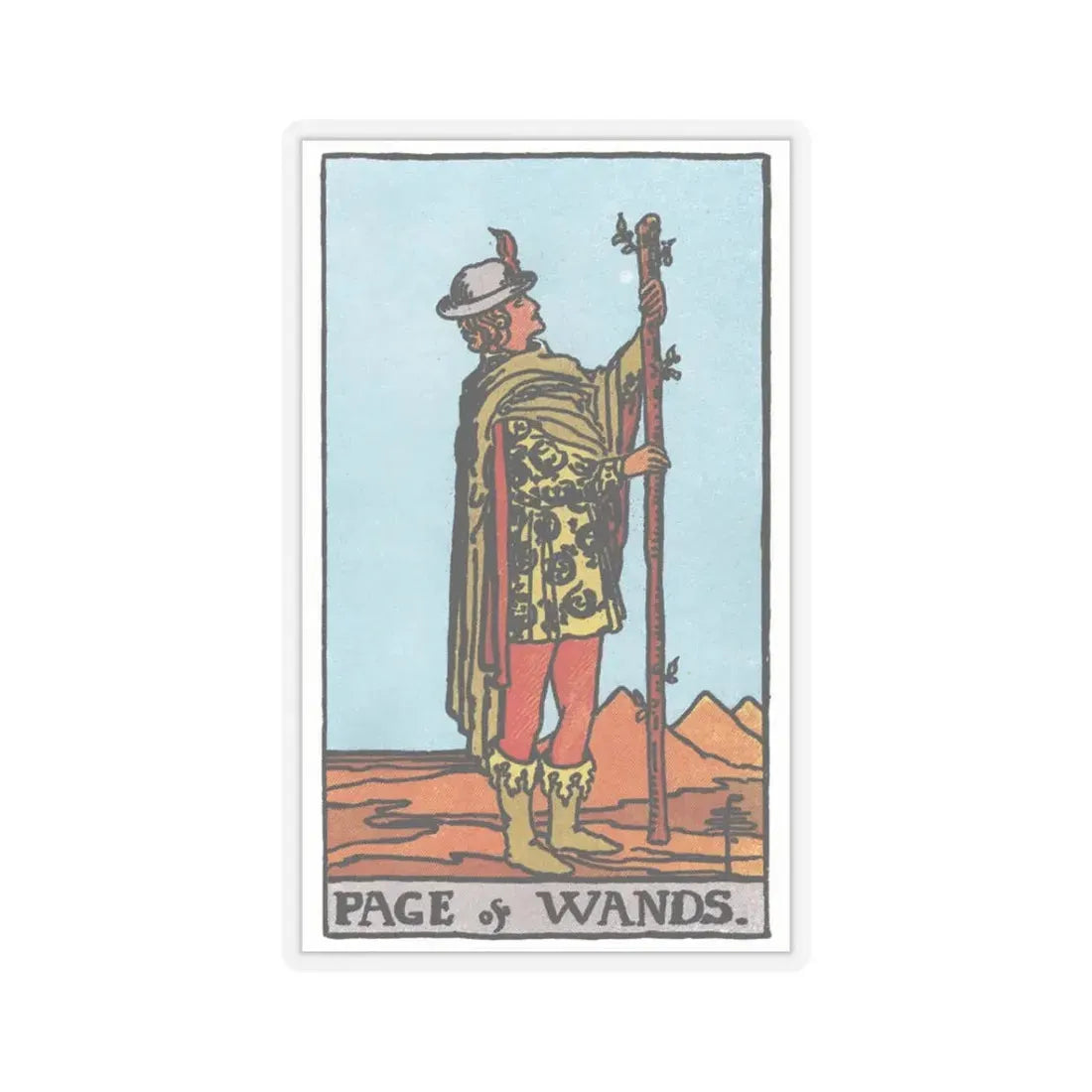 The Page of Wands (Tarot Card) STICKER Vinyl Kiss-Cut Decal 3 Inch Transparent - The Sticker Space