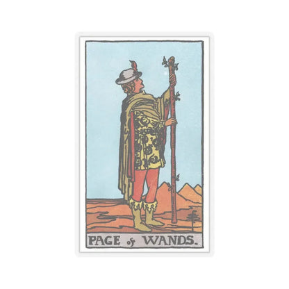 The Page of Wands (Tarot Card) STICKER Vinyl Kiss-Cut Decal 6 Inch Transparent - The Sticker Space