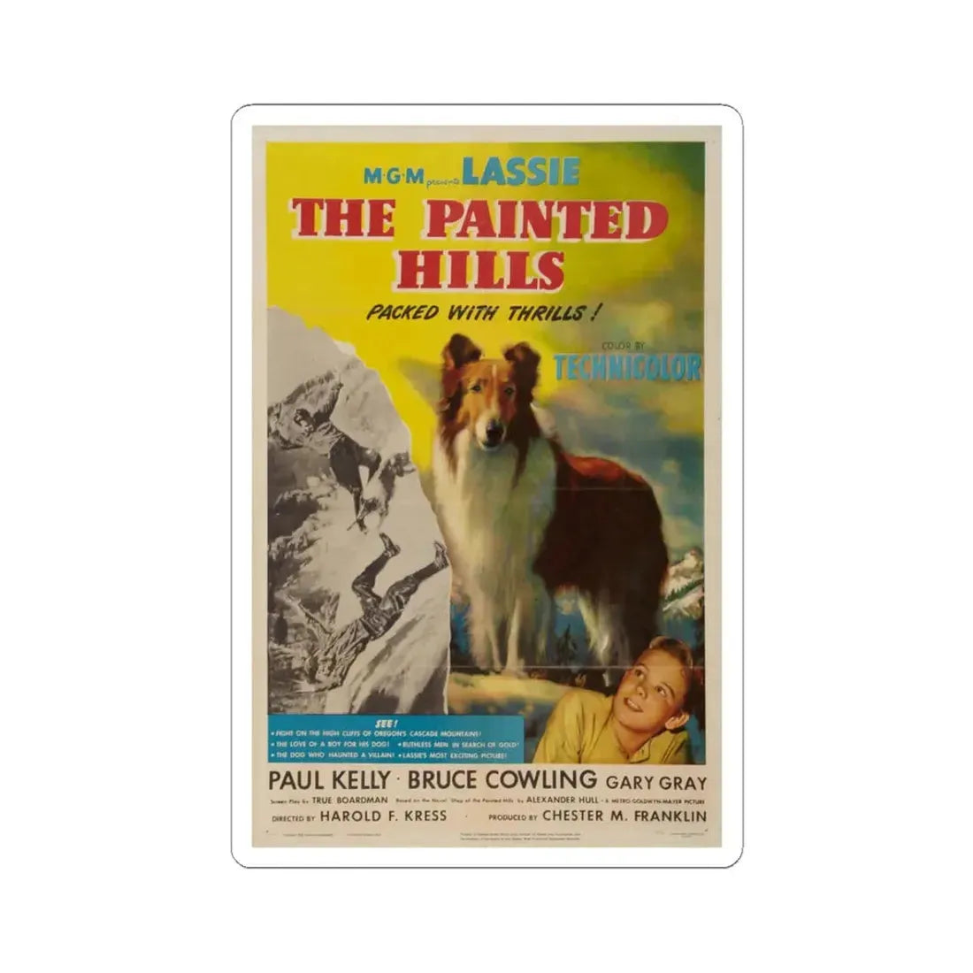 The Painted Hills 1951 Movie Poster - STICKER Vinyl Kiss-Cut Decal 3 Inch White - The Sticker Space
