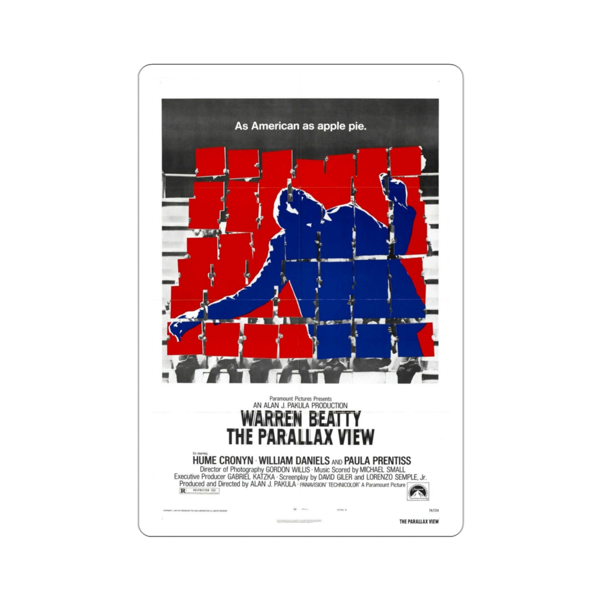 The Parallax View 1974 Movie Poster STICKER Vinyl Die-Cut Decal-3 Inch-The Sticker Space