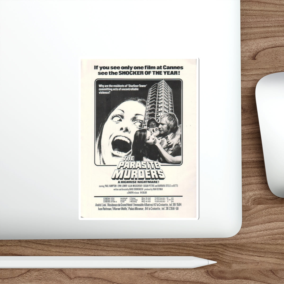 THE PARASITE MURDERS (SHIVERS) 1975 Movie Poster STICKER Vinyl Die-Cut Decal-The Sticker Space
