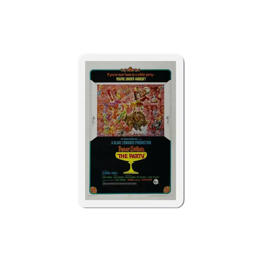 The Party 1968 Movie Poster Refrigerator Magnet 6 Inch - The Sticker Space