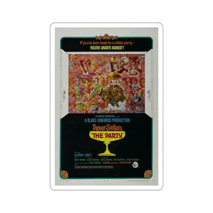 The Party 1968 Movie Poster STICKER Vinyl Die-Cut Decal 6 Inch - The Sticker Space