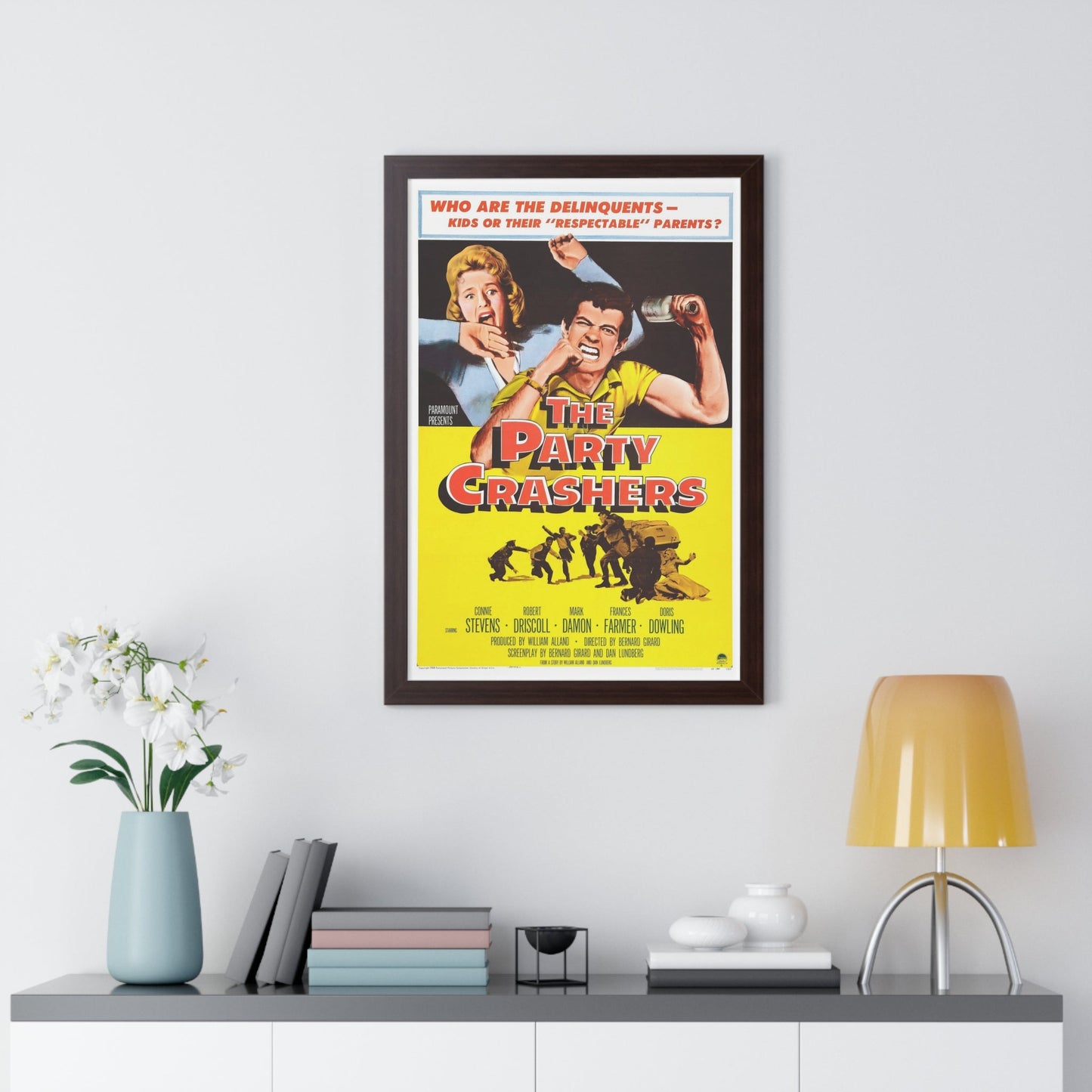 THE PARTY CRASHERS 1958 - Framed Movie Poster-The Sticker Space