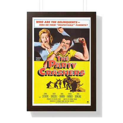 THE PARTY CRASHERS 1958 - Framed Movie Poster 16″ x 24″ Walnut - The Sticker Space