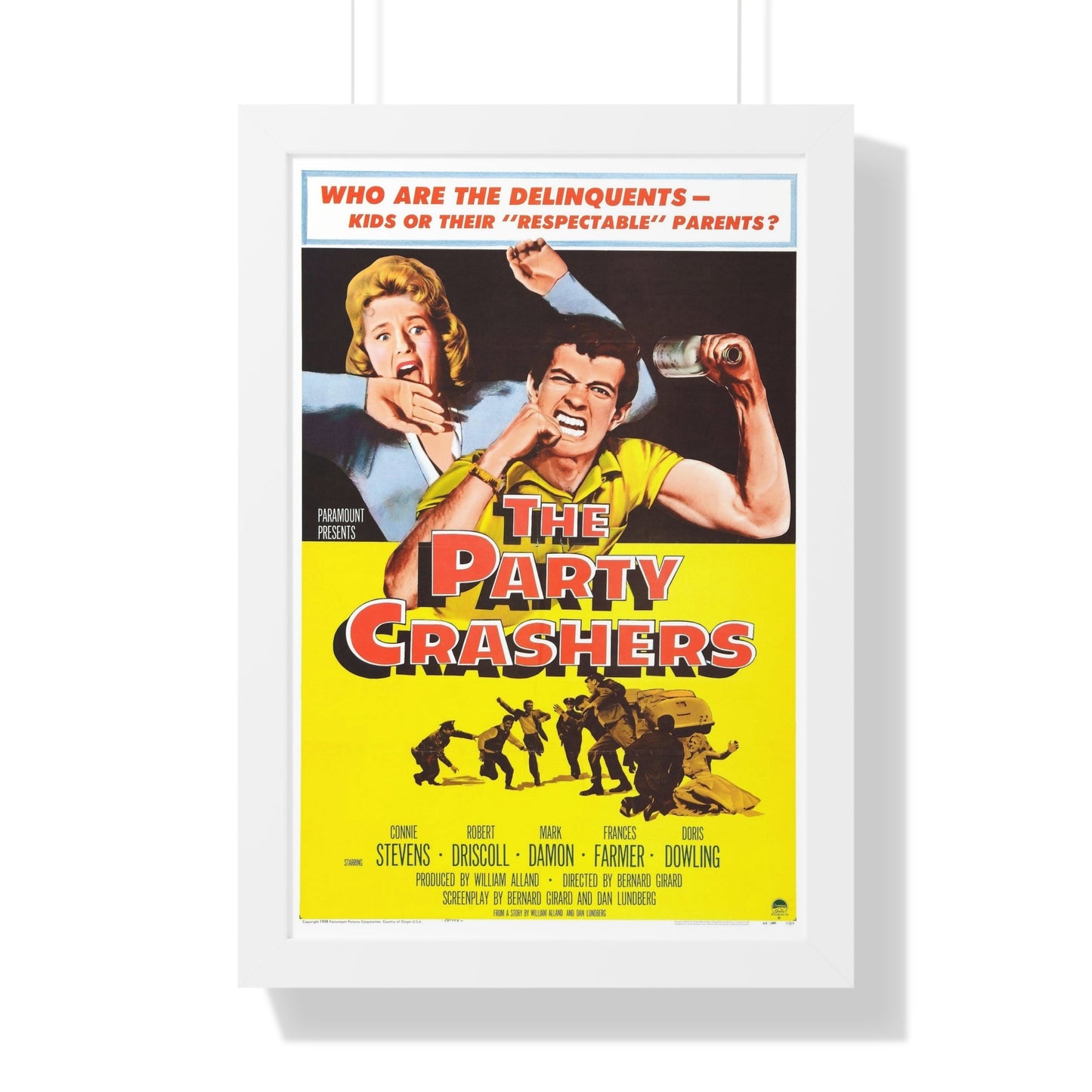 THE PARTY CRASHERS 1958 - Framed Movie Poster-16″ x 24″-The Sticker Space