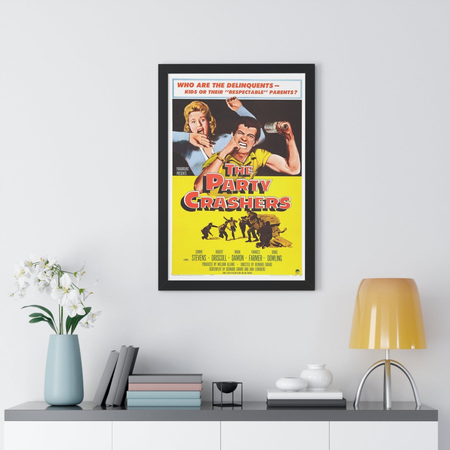 THE PARTY CRASHERS 1958 - Framed Movie Poster-The Sticker Space