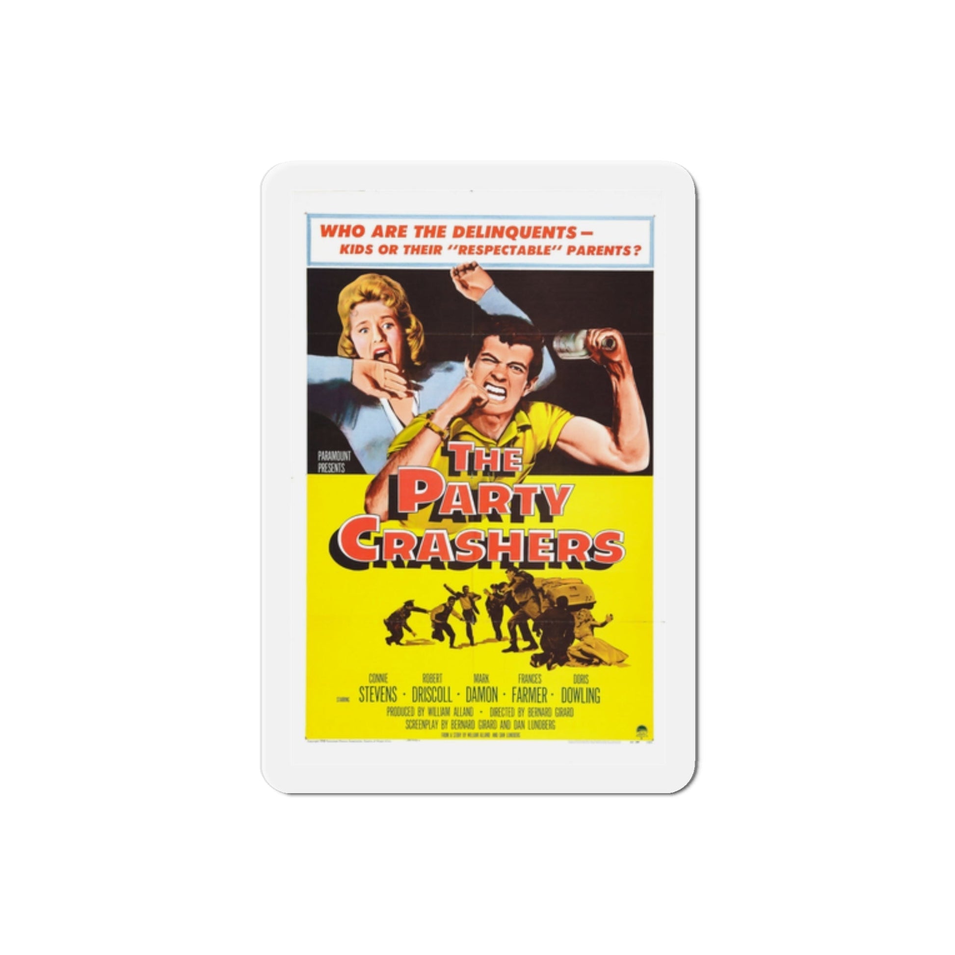 The Party Crashers 1958 Movie Poster Die-Cut Magnet-2 Inch-The Sticker Space